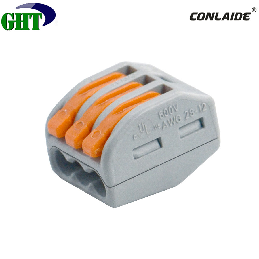 222-413 3 Pole Compact Splicing Connector for all conductors